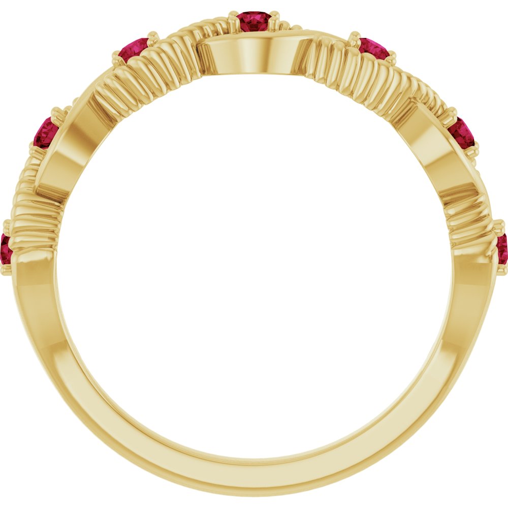 14K Yellow Natural Ruby Stackable Ring