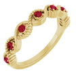 14K Yellow Natural Ruby Stackable Ring