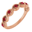 14K Rose Natural Ruby Stackable Ring