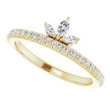 14K Yellow 1/3 CTW Natural Diamond Stackable Crown Ring
