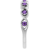14K White Natural Amethyst Stackable Ring