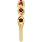 14K Yellow Natural Ruby Stackable Ring