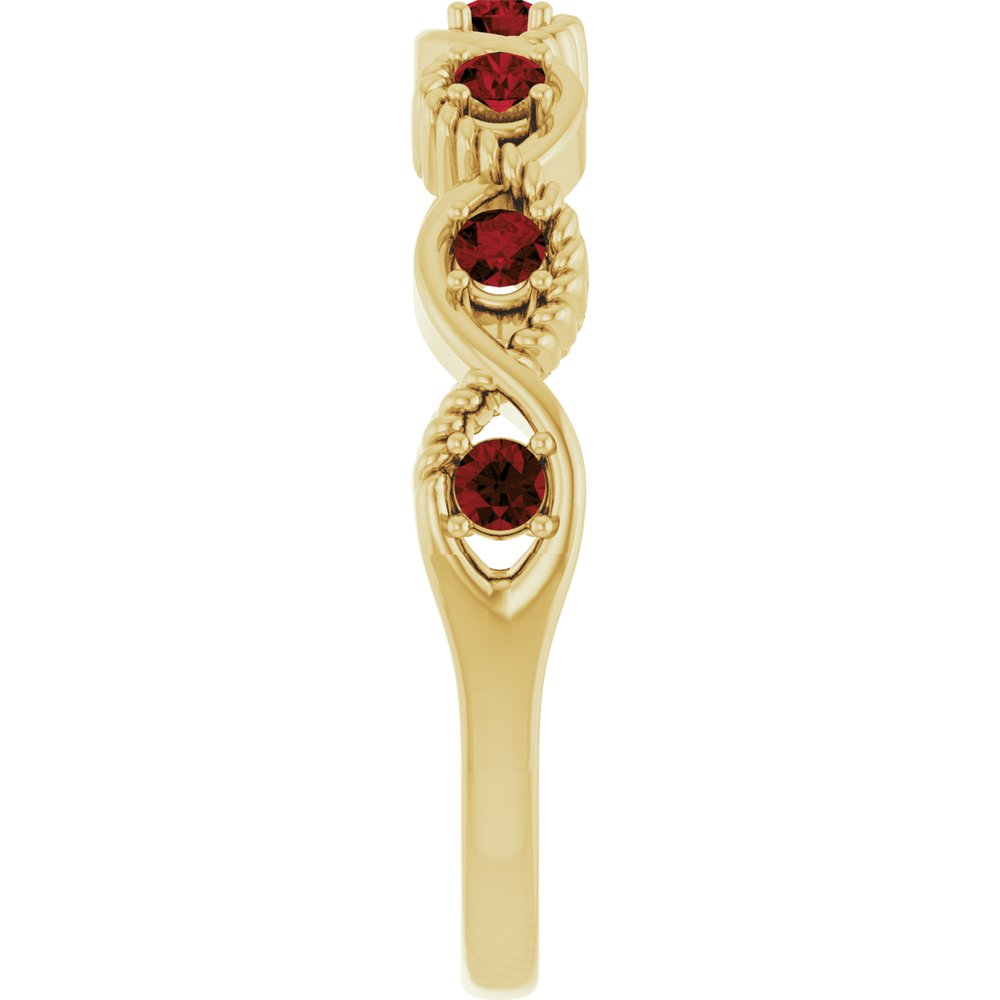 14K Yellow Natural Mozambique Garnet Stackable Ring