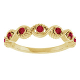 14K Yellow Natural Ruby Stackable Ring