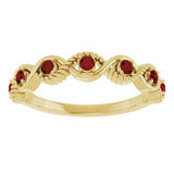 14K Yellow Natural Mozambique Garnet Stackable Ring