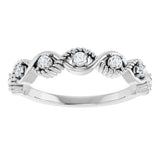 14K White 1/5 CTW Natural Diamond Stackable Ring