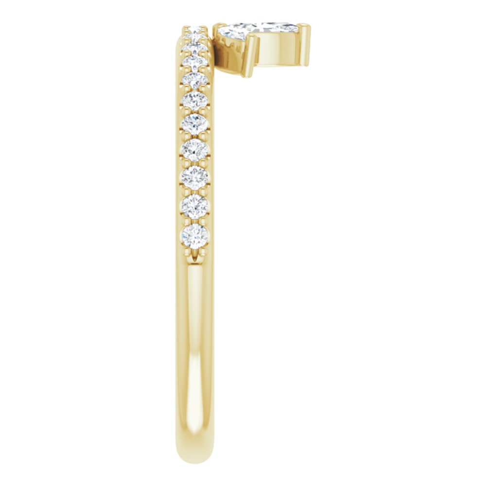 14K Yellow 1/3 CTW Natural Diamond Stackable Crown Ring