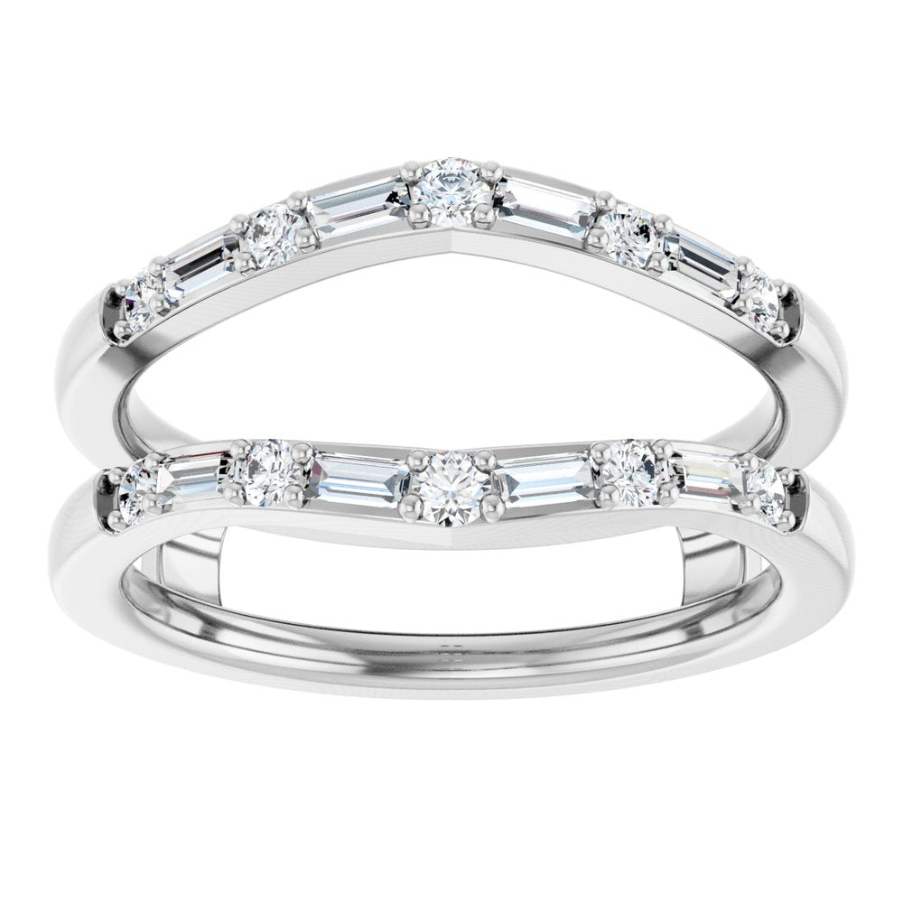 14K White Gold 1/2 CTW Natural Diamond Ring Guard