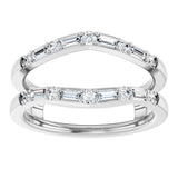 14K White Gold 1/2 CTW Natural Diamond Ring Guard