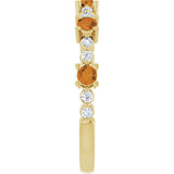 14K Yellow Natural Citrine & 1/6 CTW Natural Diamond Ring