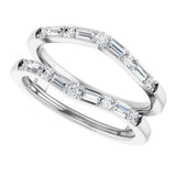 14K White Gold 1/2 CTW Natural Diamond Ring Guard