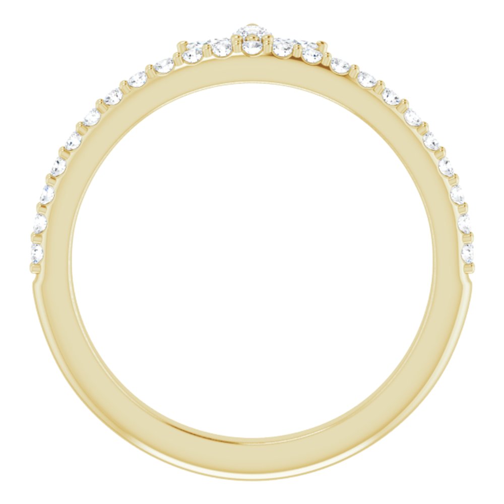 14K Yellow 1/3 CTW Natural Diamond Stackable Crown Ring