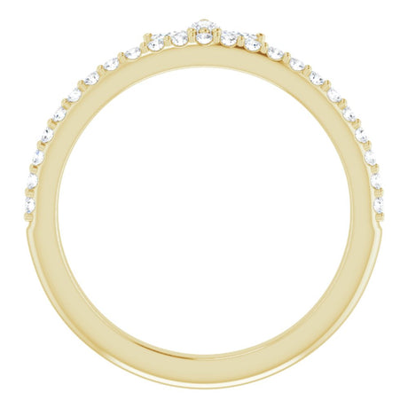 14K Yellow 1/3 CTW Natural Diamond Stackable Crown Ring