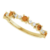 14K Yellow Natural Citrine & 1/6 CTW Natural Diamond Ring