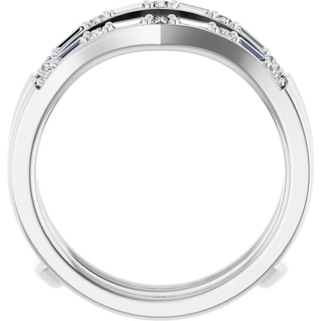 14K White Gold 1/2 CTW Natural Diamond Ring Guard