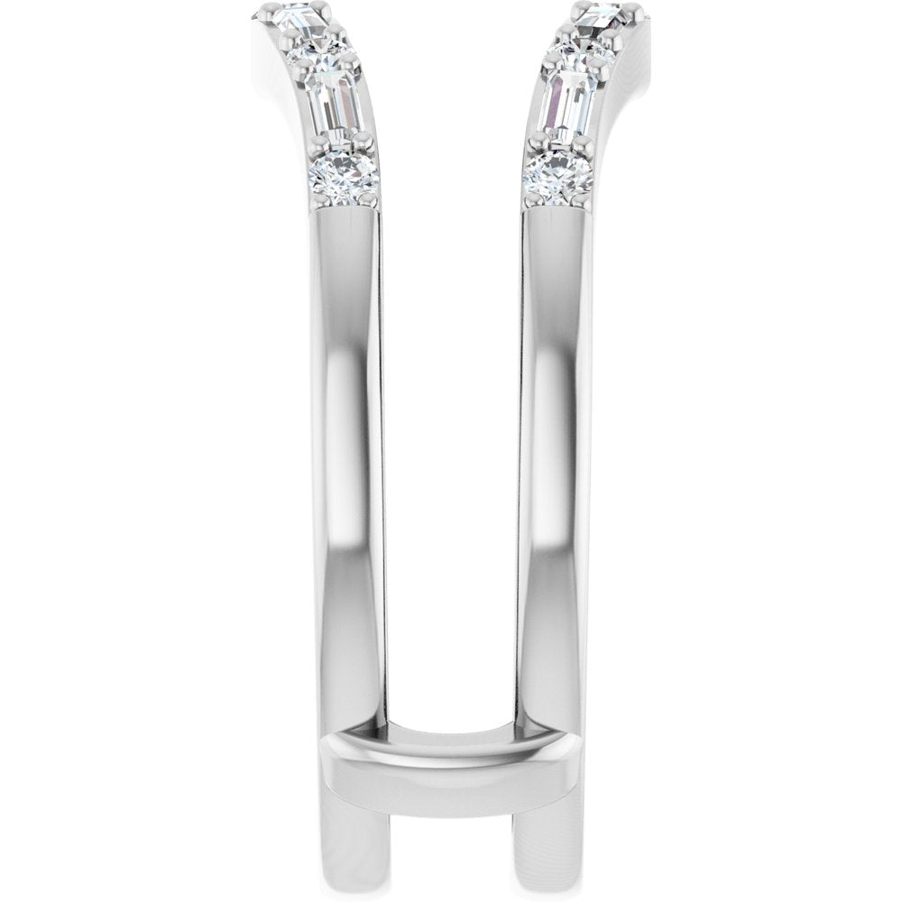 14K White Gold 1/2 CTW Natural Diamond Ring Guard