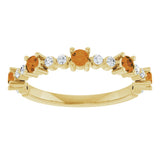 14K Yellow Natural Citrine & 1/6 CTW Natural Diamond Ring
