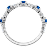 14K White Gold Natural Blue Sapphire & 1/6 CTW Natural Diamond Ring