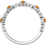 14K White Gold Natural Citrine & 1/6 CTW Natural Diamond Ring