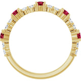14K Yellow Gold Lab-Grown Ruby & 1/6 CTW Natural Diamond Ring