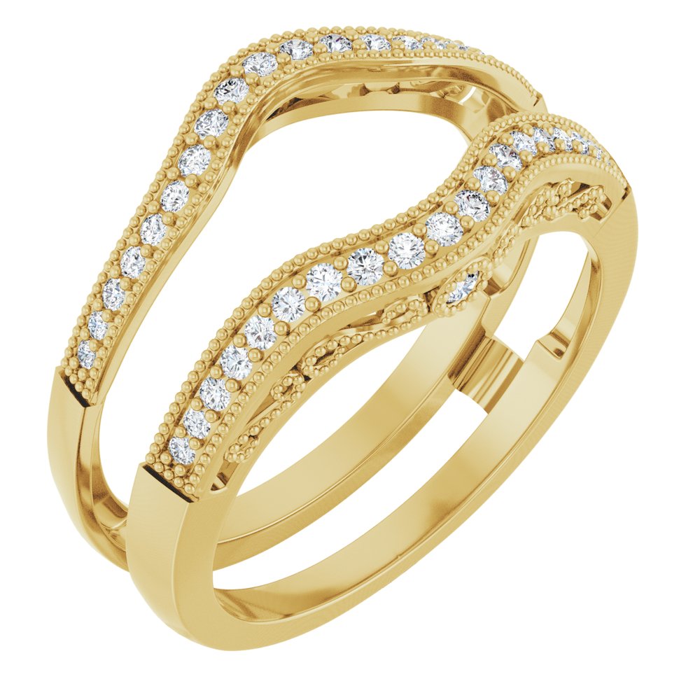 14K Yellow 1/4 CTW Natural Diamond Ring Guard