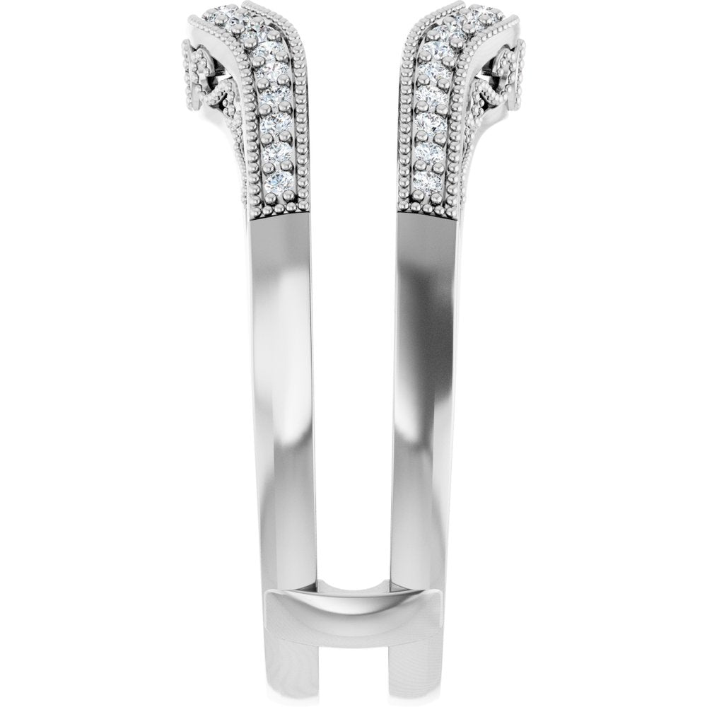 14K White Gold 1/4 CTW Natural Diamond Ring Guard