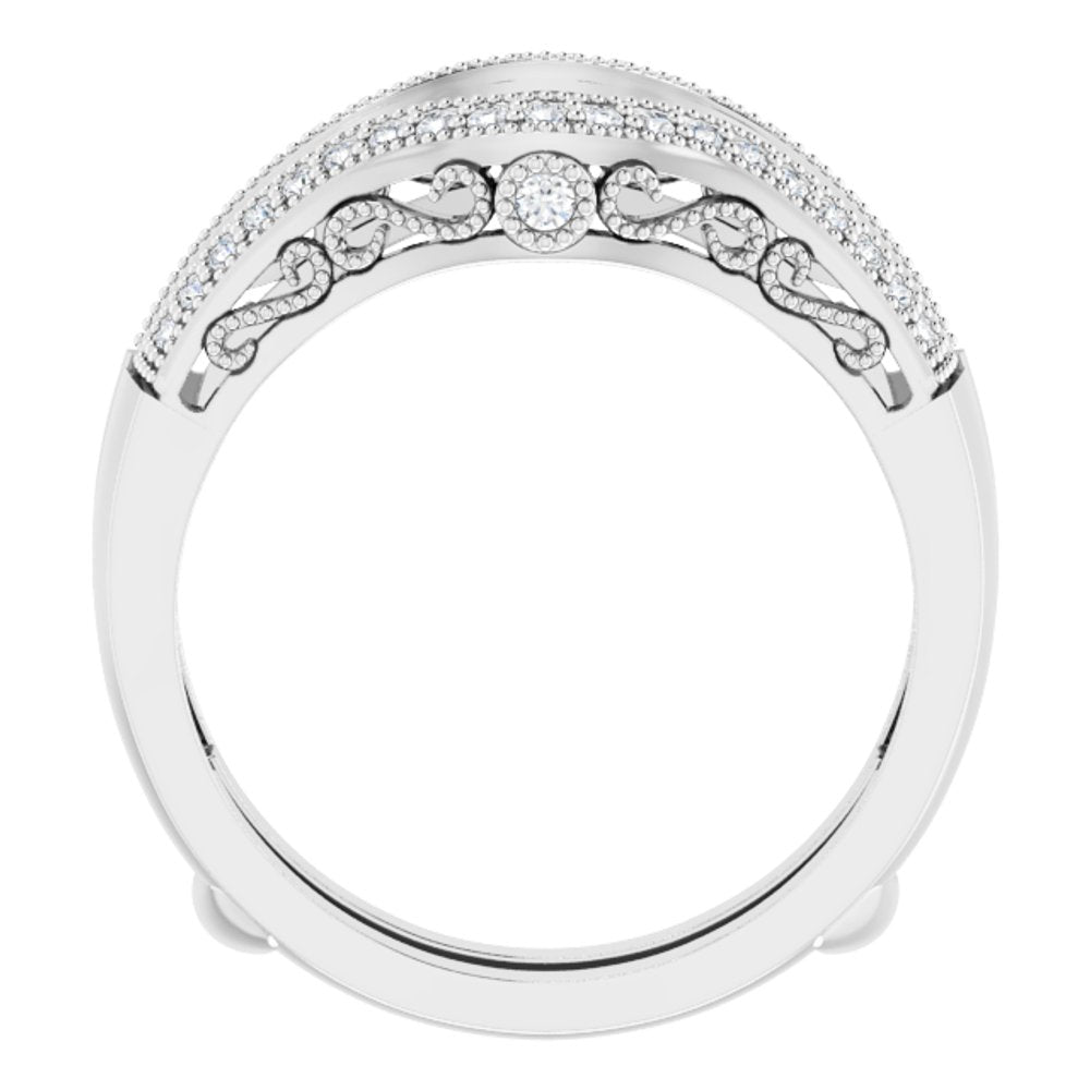 14K White 1/4 CTW Natural Diamond Ring Guard