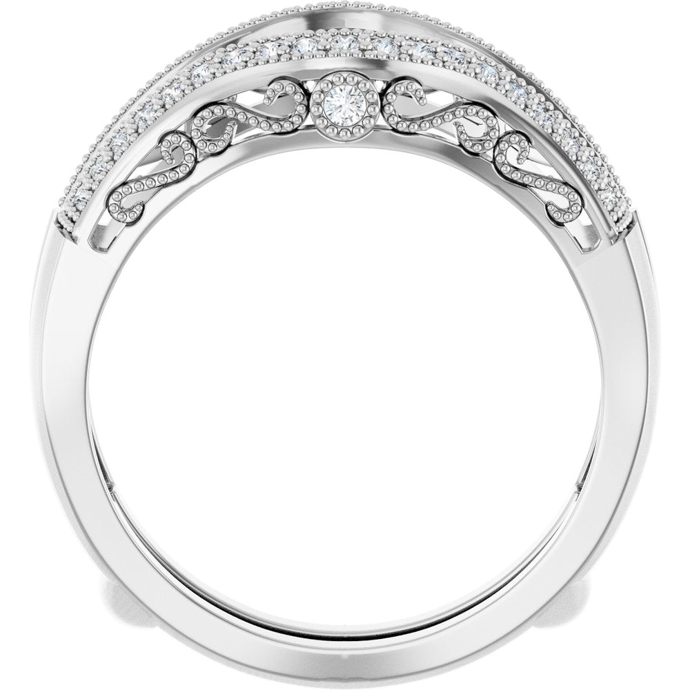14K White Gold 1/4 CTW Natural Diamond Ring Guard