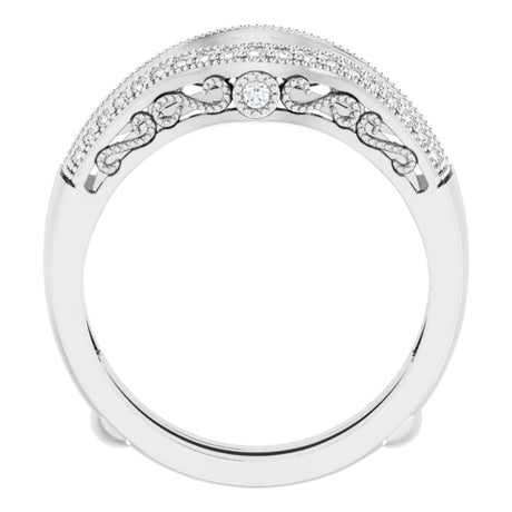 14K White 1/4 CTW Natural Diamond Ring Guard