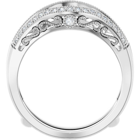 14K White Gold 1/4 CTW Natural Diamond Ring Guard