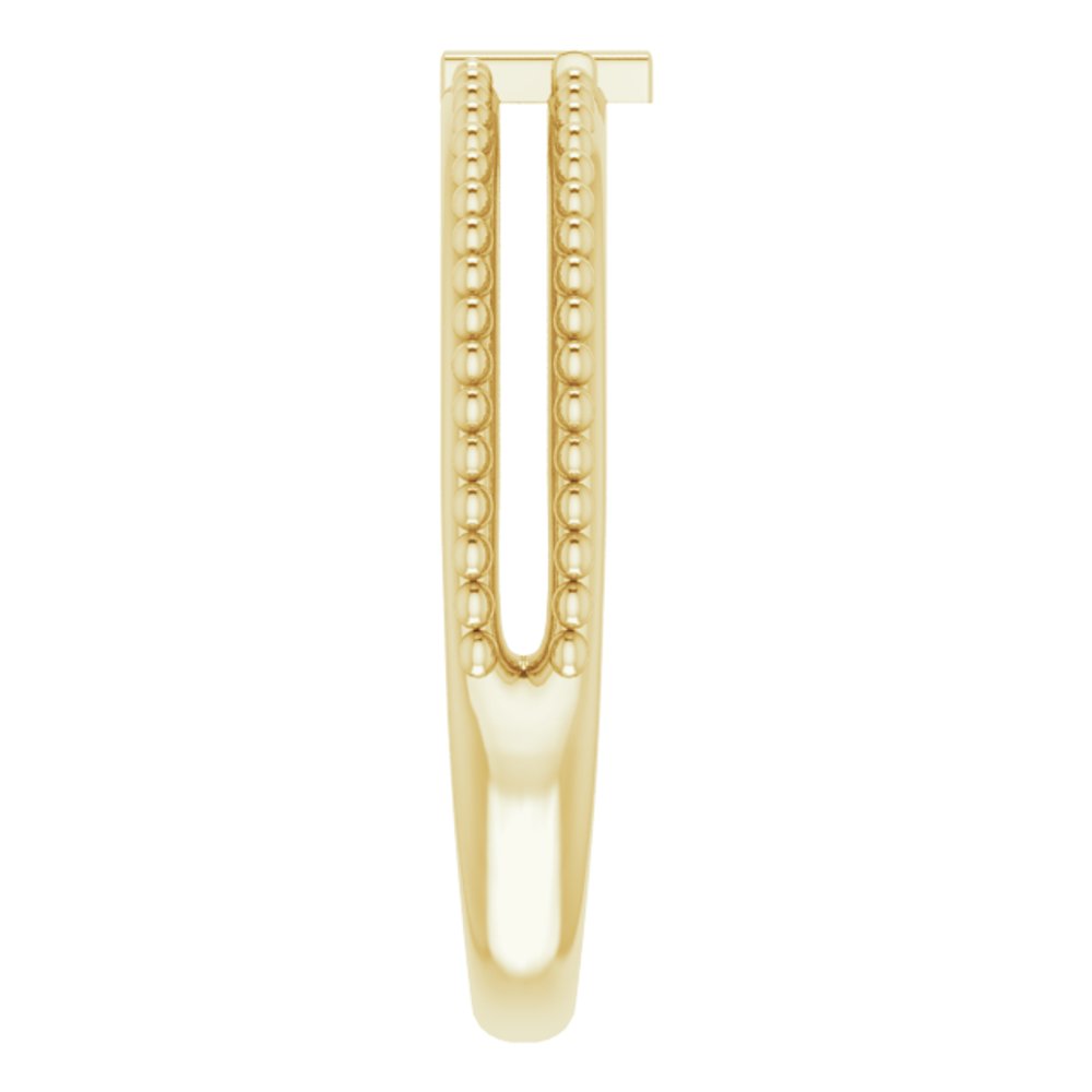 14K Yellow Milgrain Stackable Cross Ring