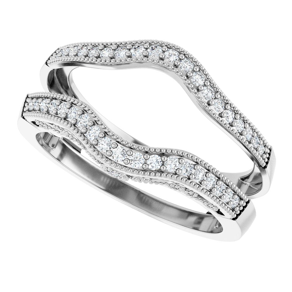 14K White Gold 1/4 CTW Natural Diamond Ring Guard