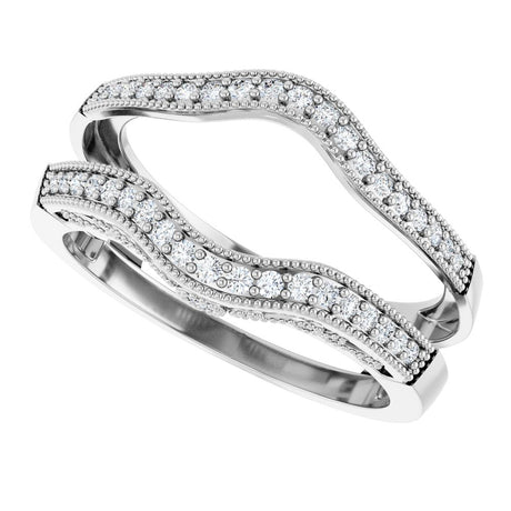 14K White Gold 1/4 CTW Natural Diamond Ring Guard