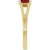 14K Yellow Natural Mozambique Garnet Youth Solitaire Ring