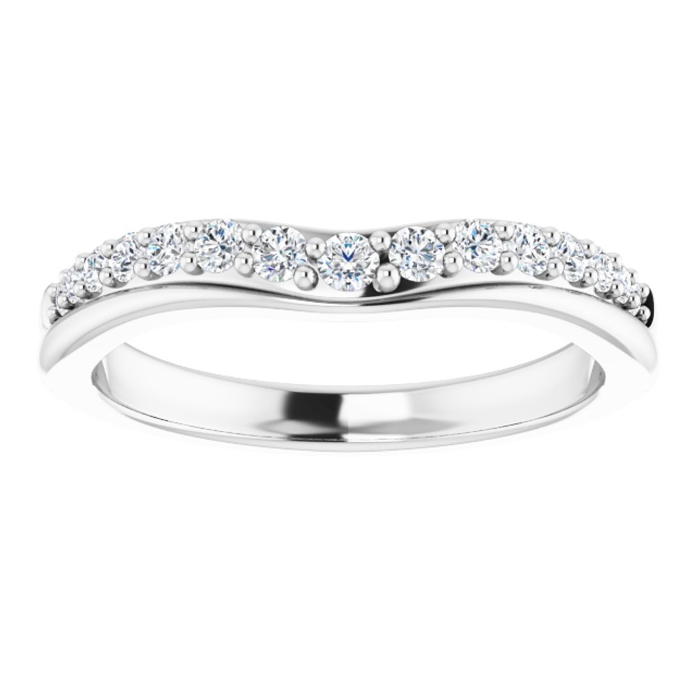 14K White 1/3 CTW Natural Diamond Contour Band