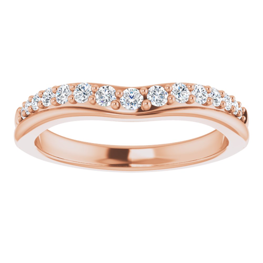 14K Rose 1/3 CTW Natural Diamond Contour Band