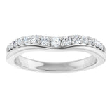 14K White 1/3 CTW Natural Diamond Contour Band