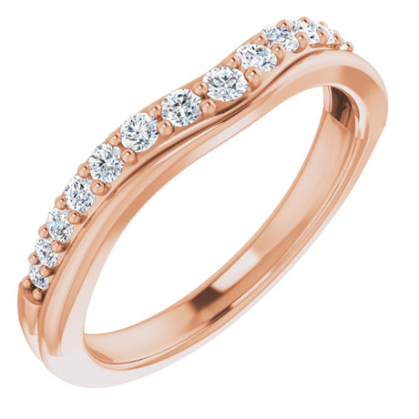 14K Rose 1/3 CTW Natural Diamond Contour Band