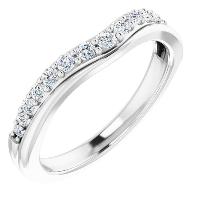 14K White 1/3 CTW Natural Diamond Contour Band