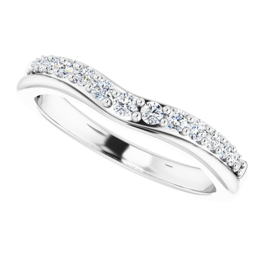 14K White 1/3 CTW Natural Diamond Contour Band