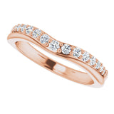 14K Rose 1/3 CTW Natural Diamond Contour Band