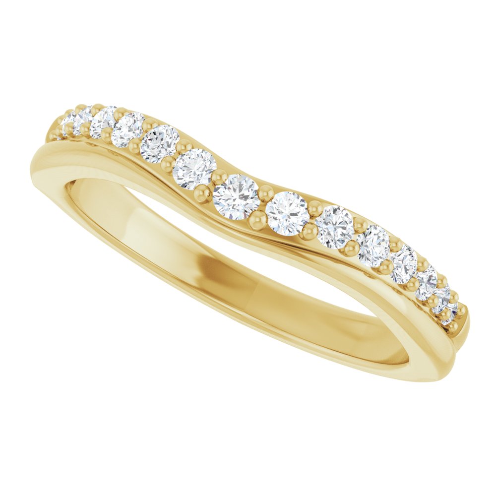14K Yellow 1/3 CTW Natural Diamond Contour Band
