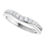 14K White 1/3 CTW Natural Diamond Contour Band