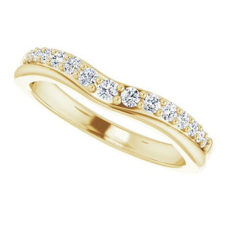 14K Yellow 1/3 CTW Natural Diamond Contour Band