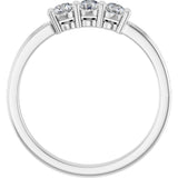 14K White 3-Stone .06 CTW Lab-Grown Diamond Semi-Set Family Ring