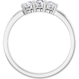 14K White 3-Stone .06 CTW Lab-Grown Diamond Semi-Set Family Ring