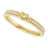 14K Yellow 1-Stone .08 CTW Lab-Grown Diamond Semi-Set Family Ring