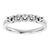 14K White 5-Stone .04 CTW Lab-Grown Diamond Semi-Set Family Ring