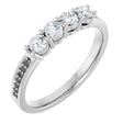 14K White 4-Stone .05 CTW Lab-Grown Diamond Semi-Set Family Ring