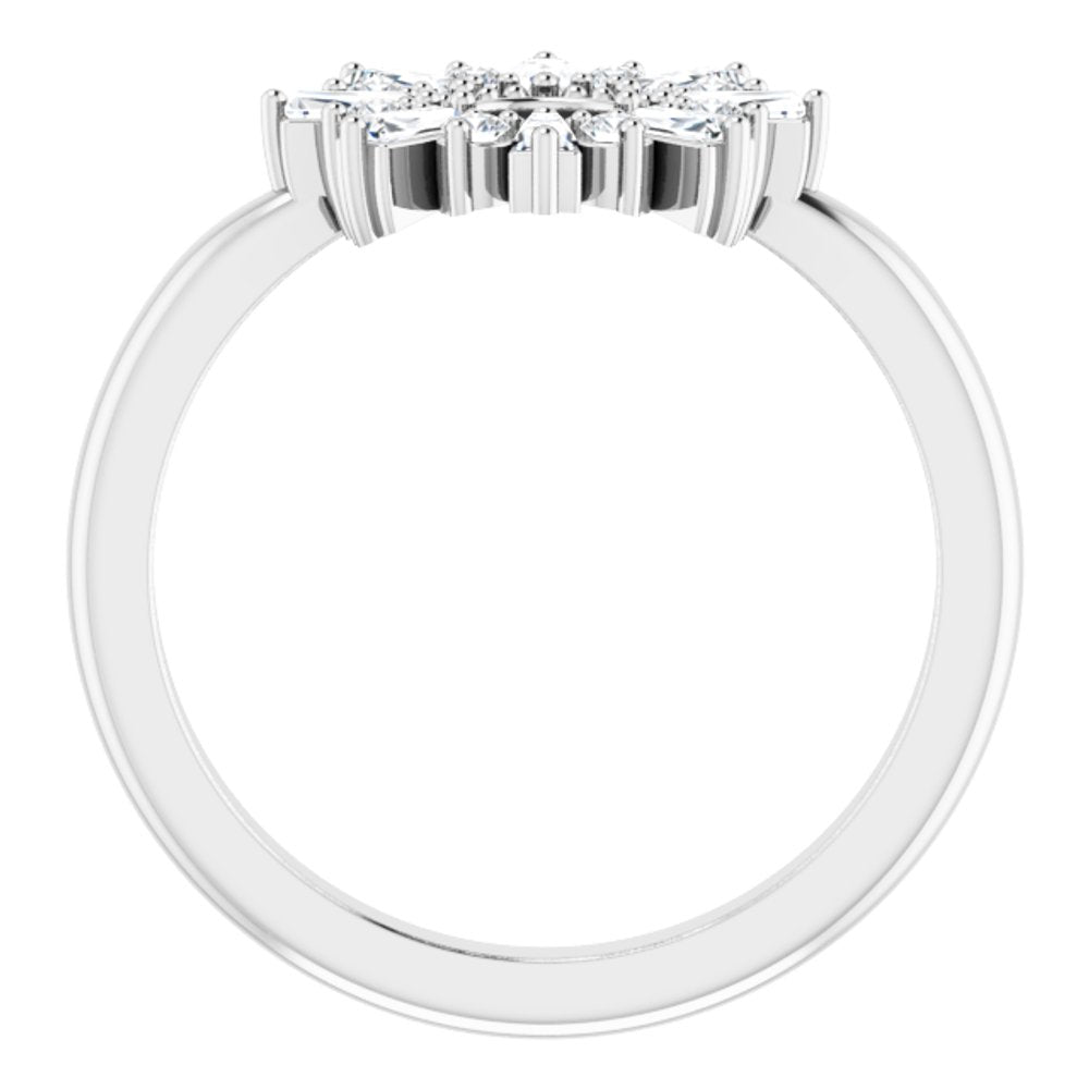 14K White 3/8 CTW Natural Diamond Circle Ring